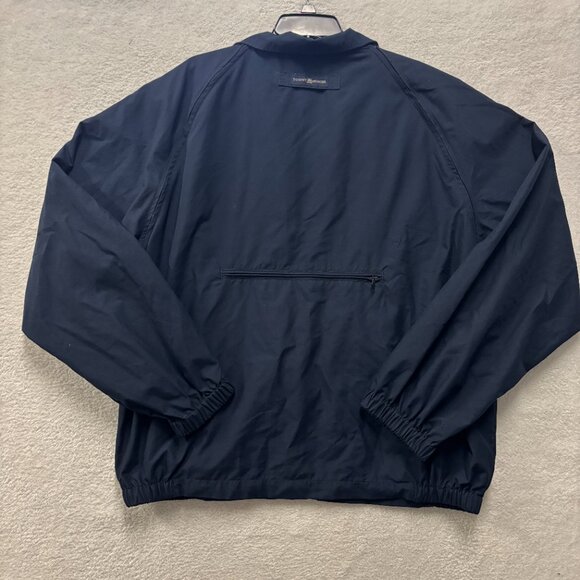 VTG Tommy Hilfiger Golf Windbreaker Mens XXL Navy Zip Up Convertible Sleeves - Picture 5 of 6